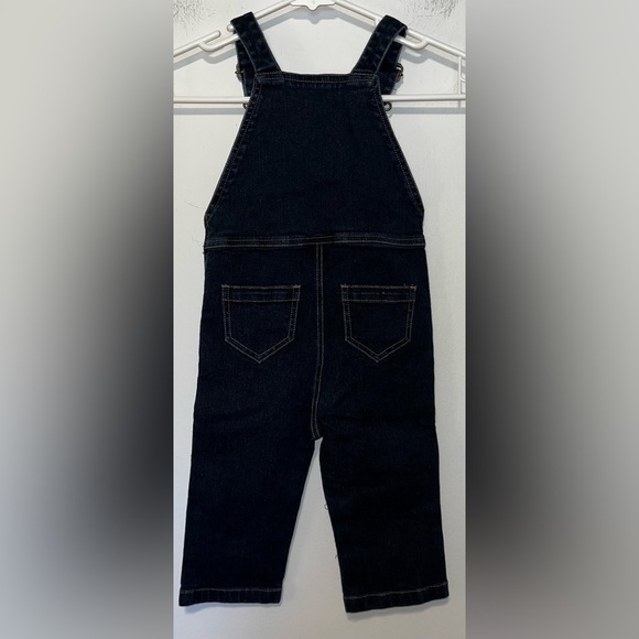 Hanna Andersson Dark Wash Denim Jean Overalls Toddler 18/24 Months 80cm - Picture 2 of 4